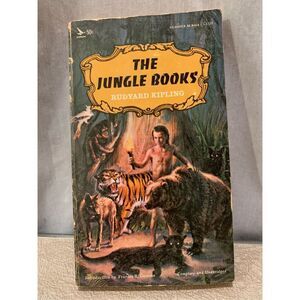 Jungle Books by Rudyard Kipling Vintage Paperback 1966 Classic Literature